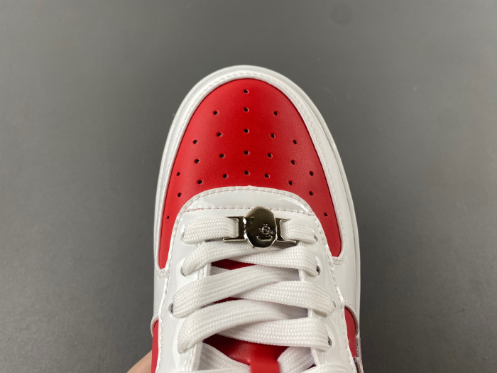 a bathing ape bape sta patent leather white grey