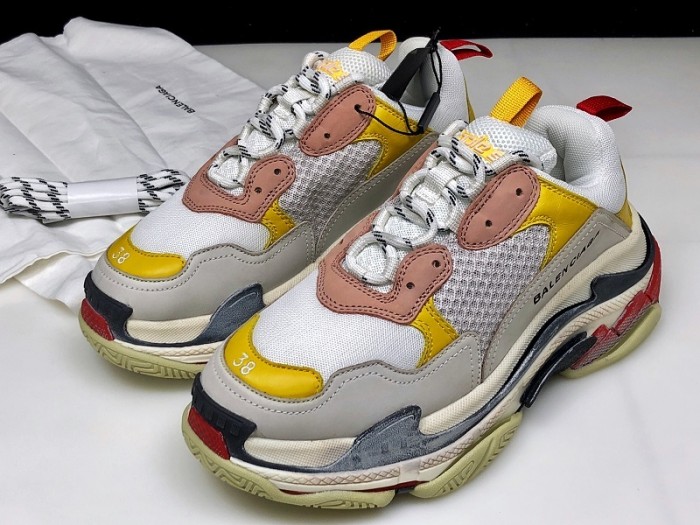 balen triple s cream yellow red 490672 w09o5 9035