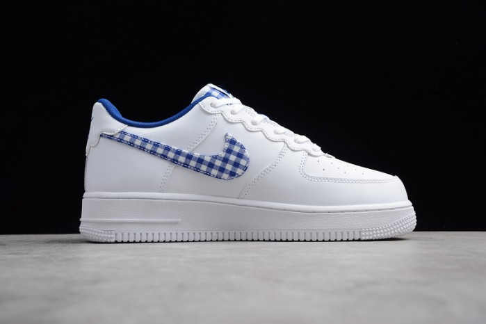 nike air force 1 qs “gingham pack” white/indigo force av6232-100