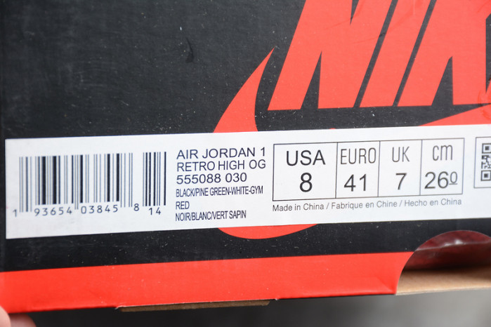 air jordan 1 retro high pine green black 555088-030