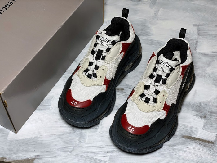 balen triple s trainers clear sole black /brown/ red 541624 w09o1 9000