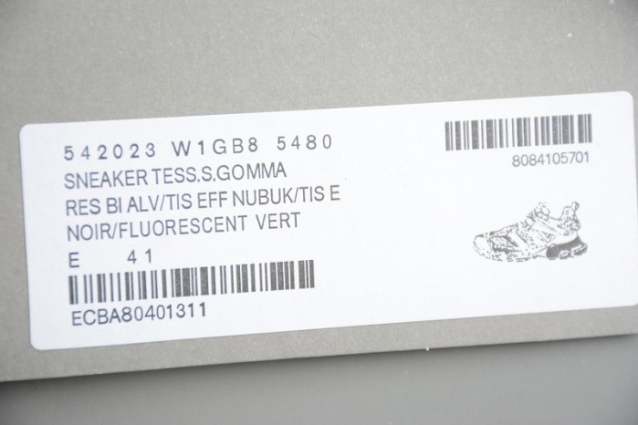 balen sneaker tess.s.gomma black fluorescent green 542023 w1gb8 5480