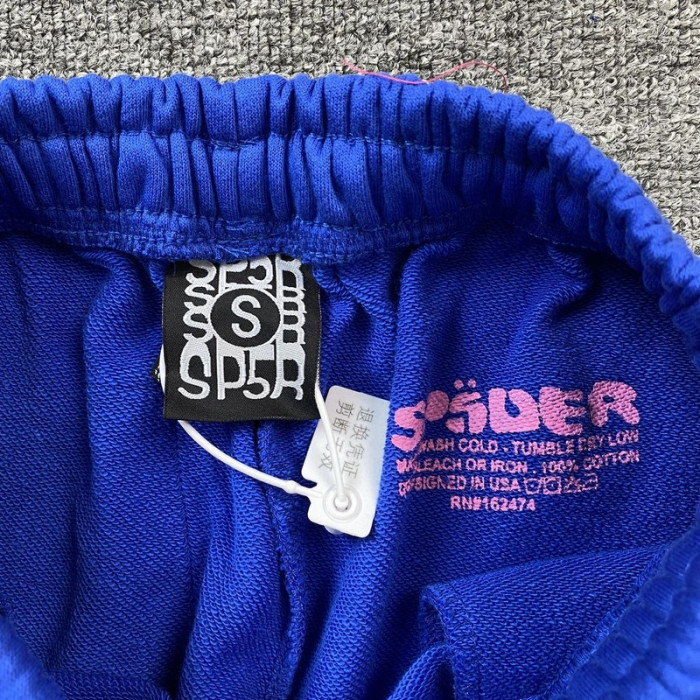 sp5der p*nk sweatpants blue