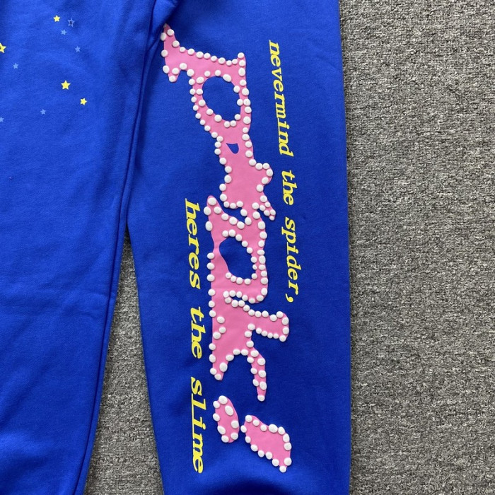 sp5der p*nk sweatpants blue