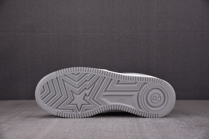 a bathing ape bape sta patent leather white grey