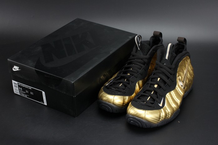 air foamposite pro “metallic gold” black mens 624041-701