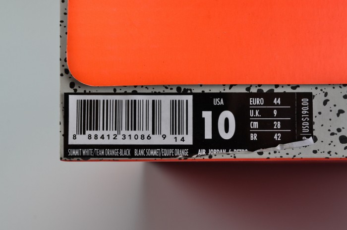 air jordan 6 retro nrg g8rd "gatorade" orange mens 384664-145