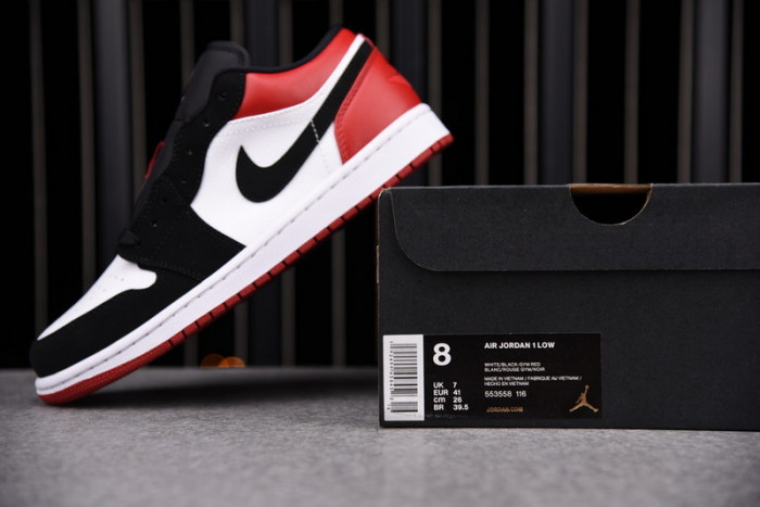 air jordan 1 low black toe 553558-116