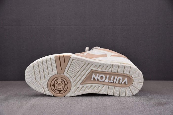 l&v skate sneaker beige white