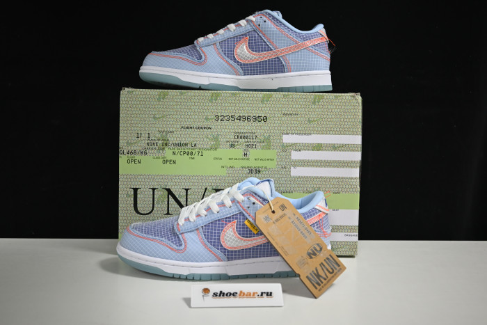 nike dunk low union passport pack argon- dj9649-400