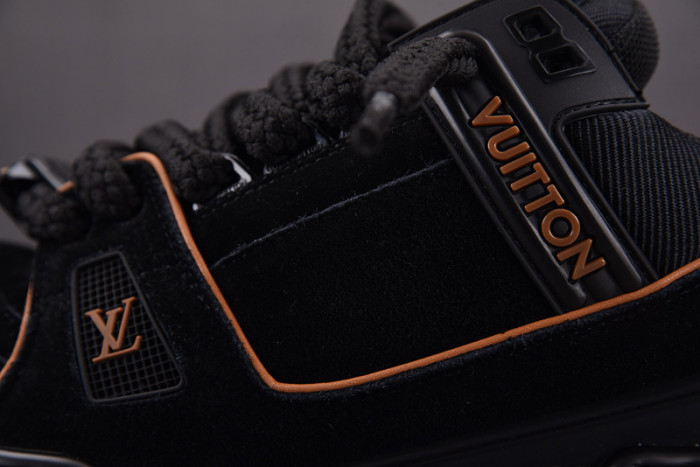 l&v trainer maxi black brown suede