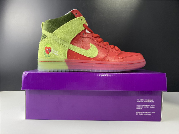 nike sb dunk high strawberry cough cw7093-600