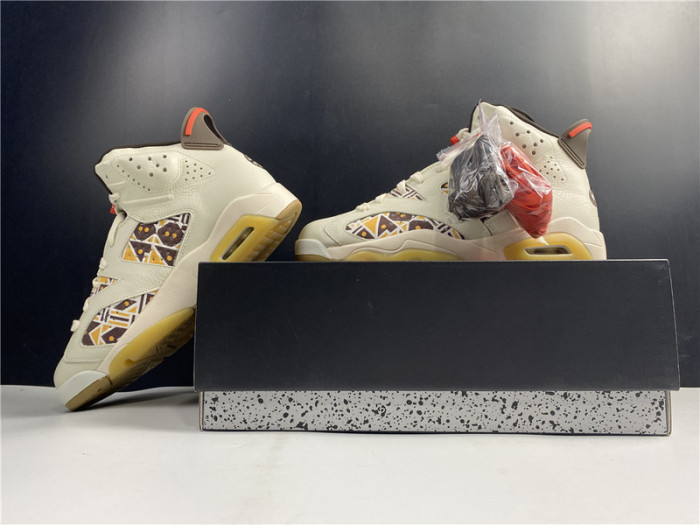 air jordan 6 retro quai54 sail brown (2020) cz4152-100