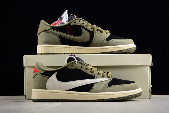 travis scott x air jordan 1 low og black olive