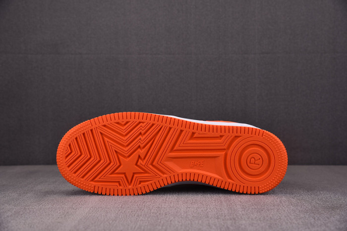 a bathing ape bape sta patent leather orange white