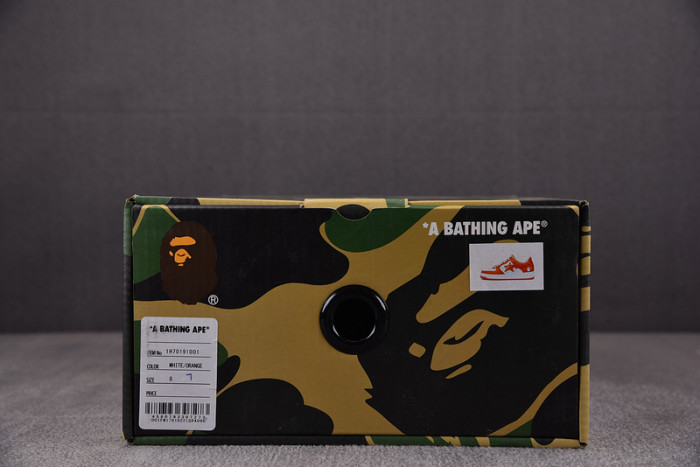 a bathing ape bape sta patent leather orange white