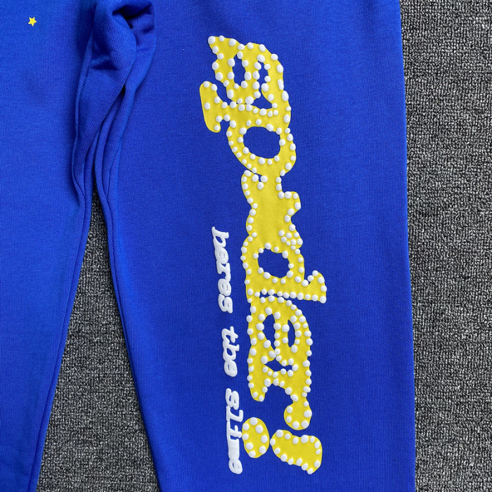 sp5der tc sweatpants blue