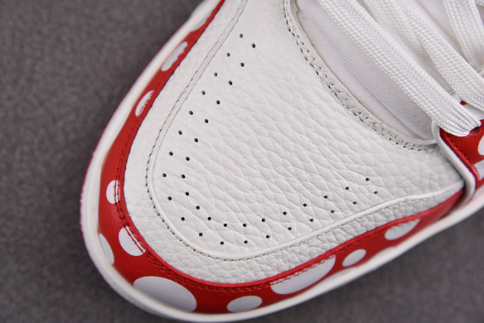 l&v x yayoi kusama trainer white red