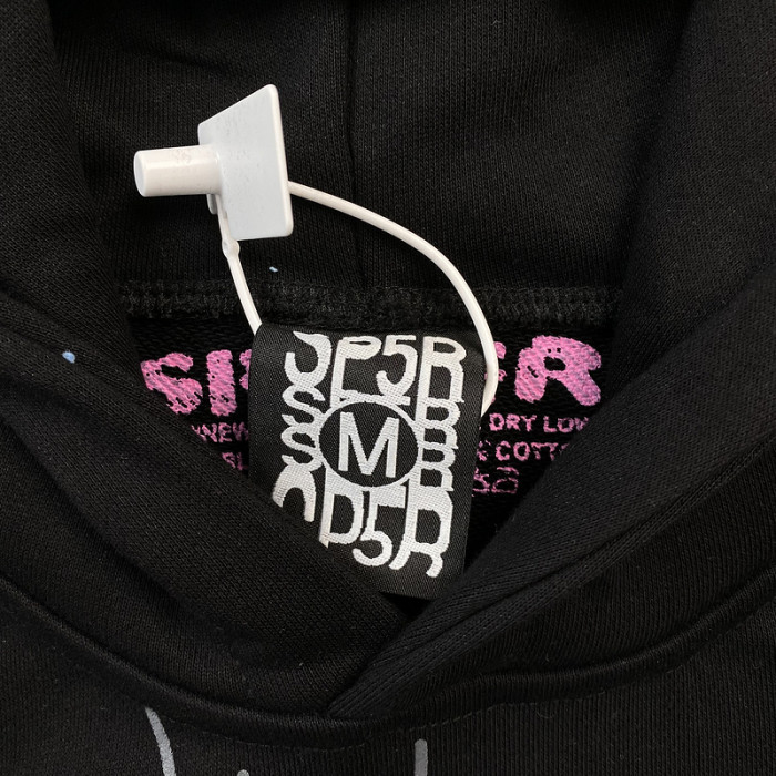 sp5der p*nk hoodie black