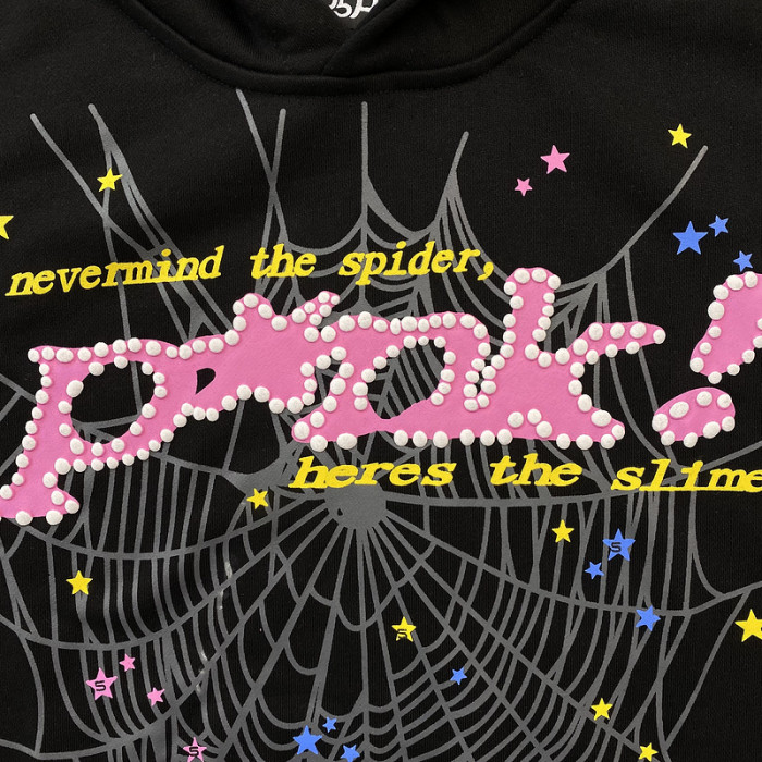 sp5der p*nk hoodie black