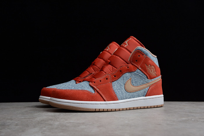 jordan 1 mid denim red - dm4352-600