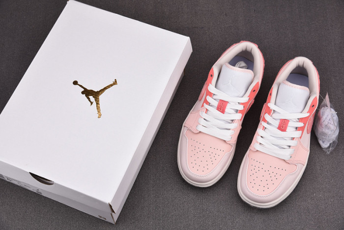 air jordan 1 low white pink grey shoes dm5443-666