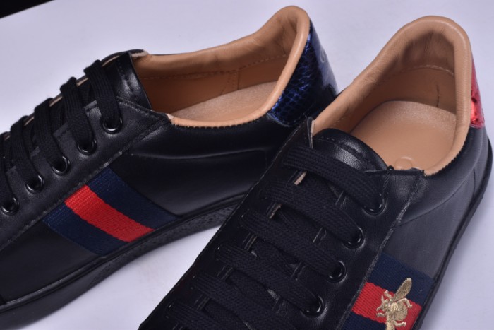 gu ace embroidered low-top sneaker black with bee mens 431942-a38g0