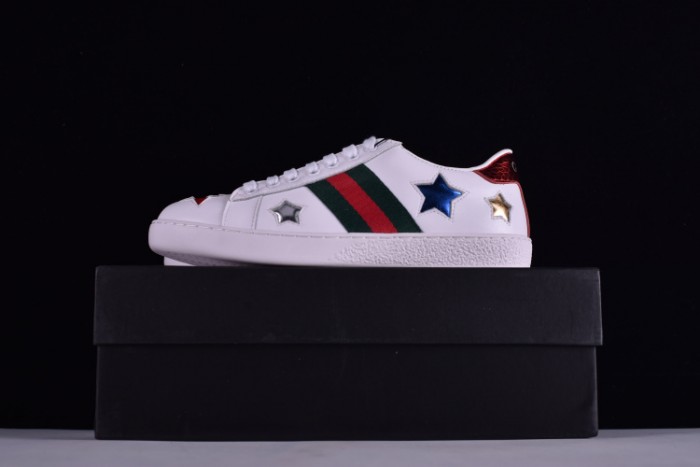 gu ace embroidered low-top sneaker with colorful stars 431942-a38g1