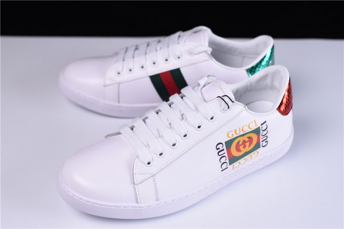 gu ace embroidered low-top sneaker with gg logo