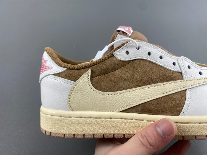 travis scott x air jordan 1 low og sail shy pink dm7866-106