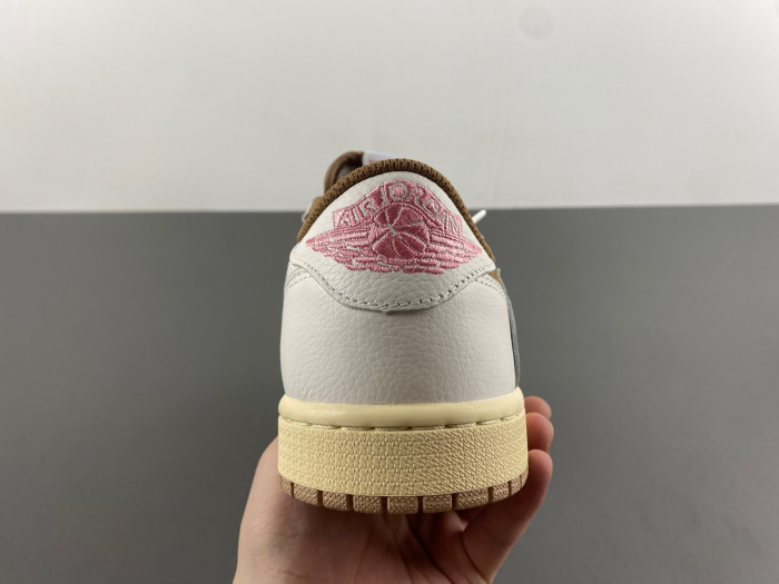 travis scott x air jordan 1 low og sail shy pink dm7866-106