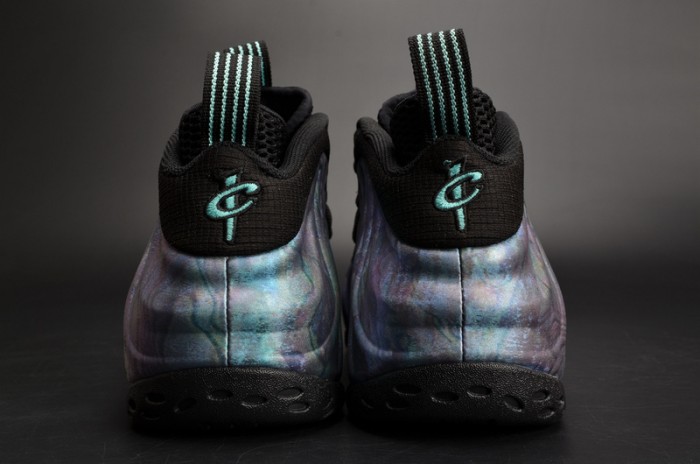 nike air foamposite one prm “abalone” black/aurora green mens 575420-009