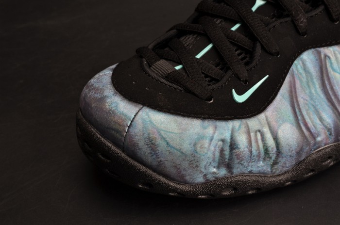nike air foamposite one prm “abalone” black/aurora green mens 575420-009