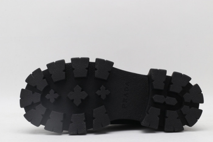 prad brushed leather and nylon lace-up shoes