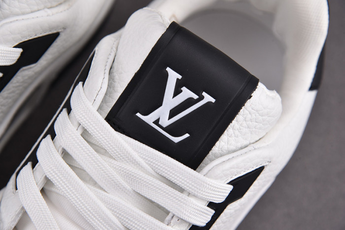 l&v x yayoi kusama trainer white black