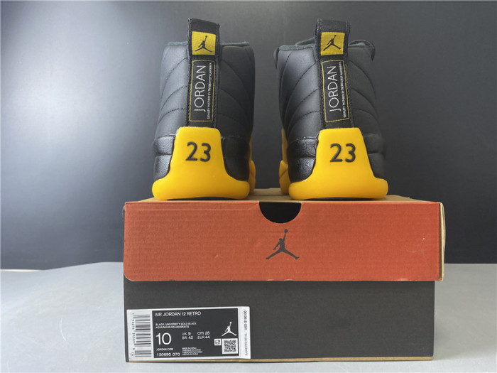 air jordan 12 retro black university gold 130690-070