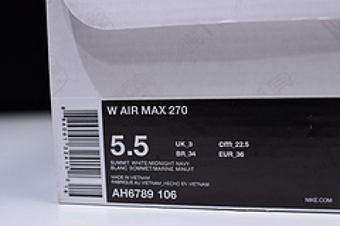 Nike womens Air Max 270 white purple AH6789 106