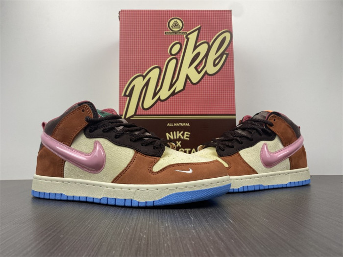 nike dunk mid social status free lunch chocolate milk dj1173-700