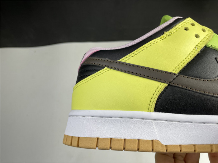 nike dunk low le oil green multi camo dh0957-001